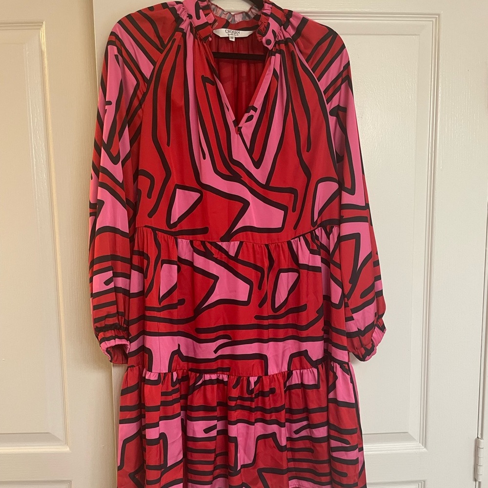 Crosby by Mollie Burch pink, red & black dress